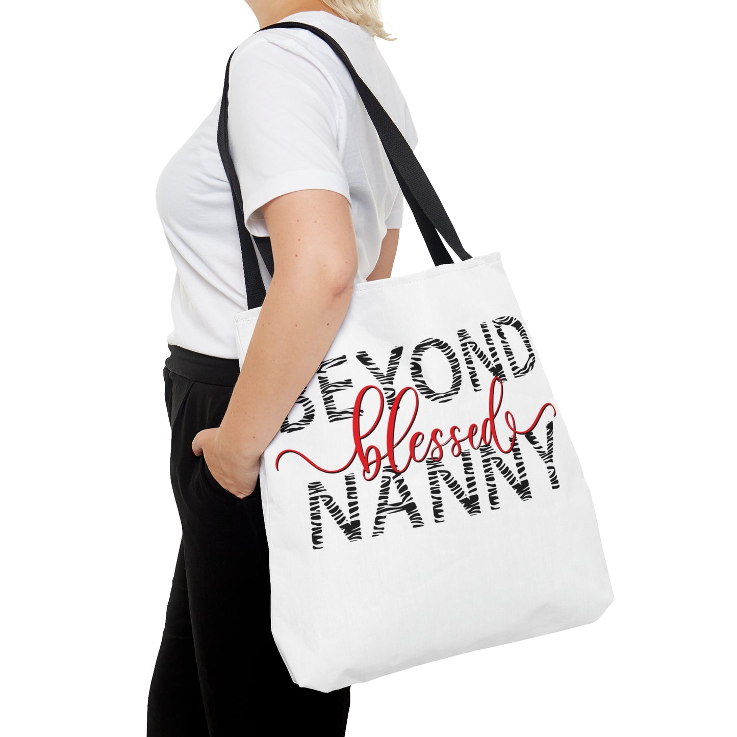 Beyond Blessed Nanny - Zebra Print - Tote Bag (AOP)