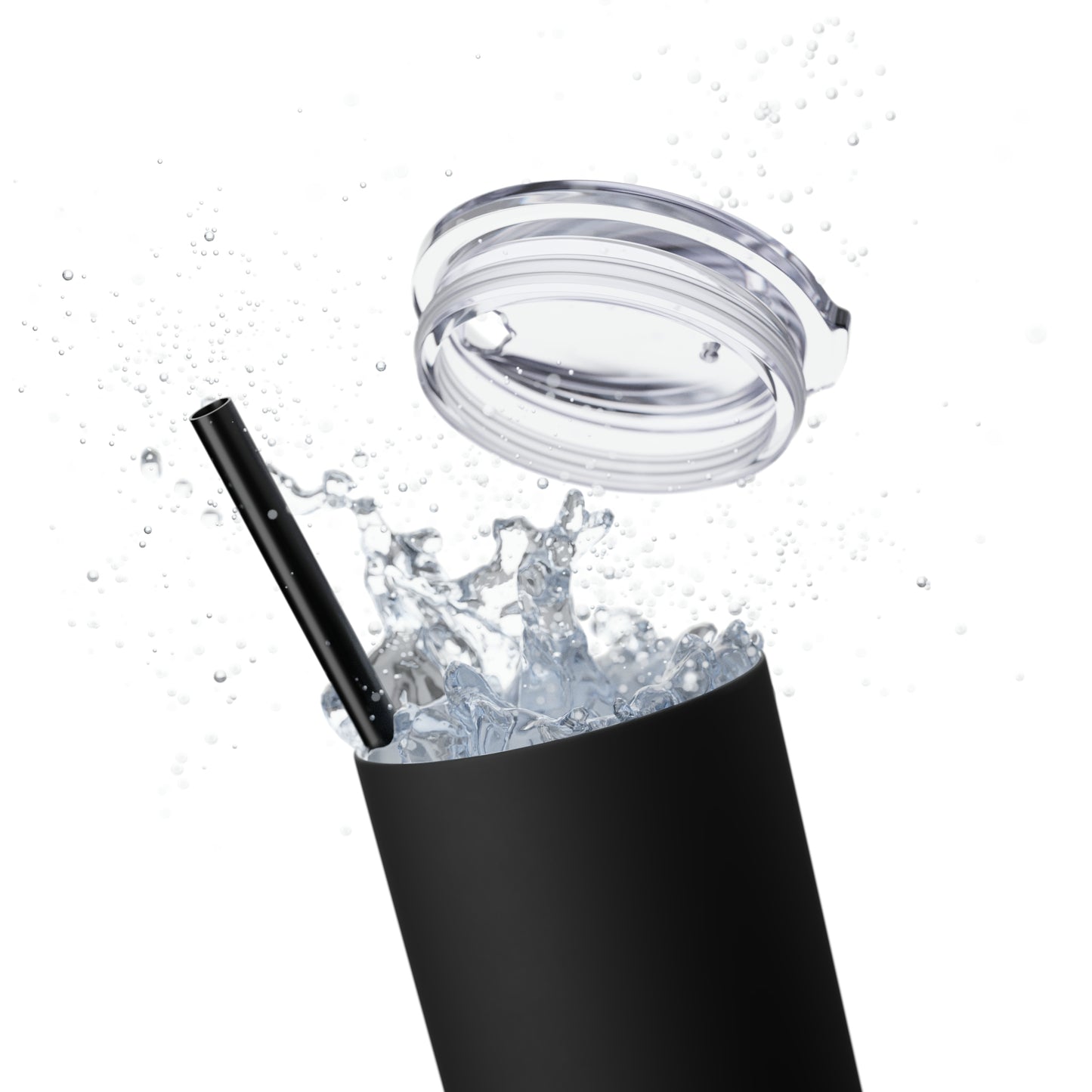 Beyond Blessed Nanny - Black - Skinny Tumbler with Straw, 20oz