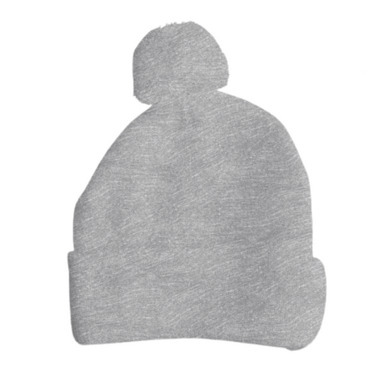 Personalized Design - Grey Pom Pom Beanie