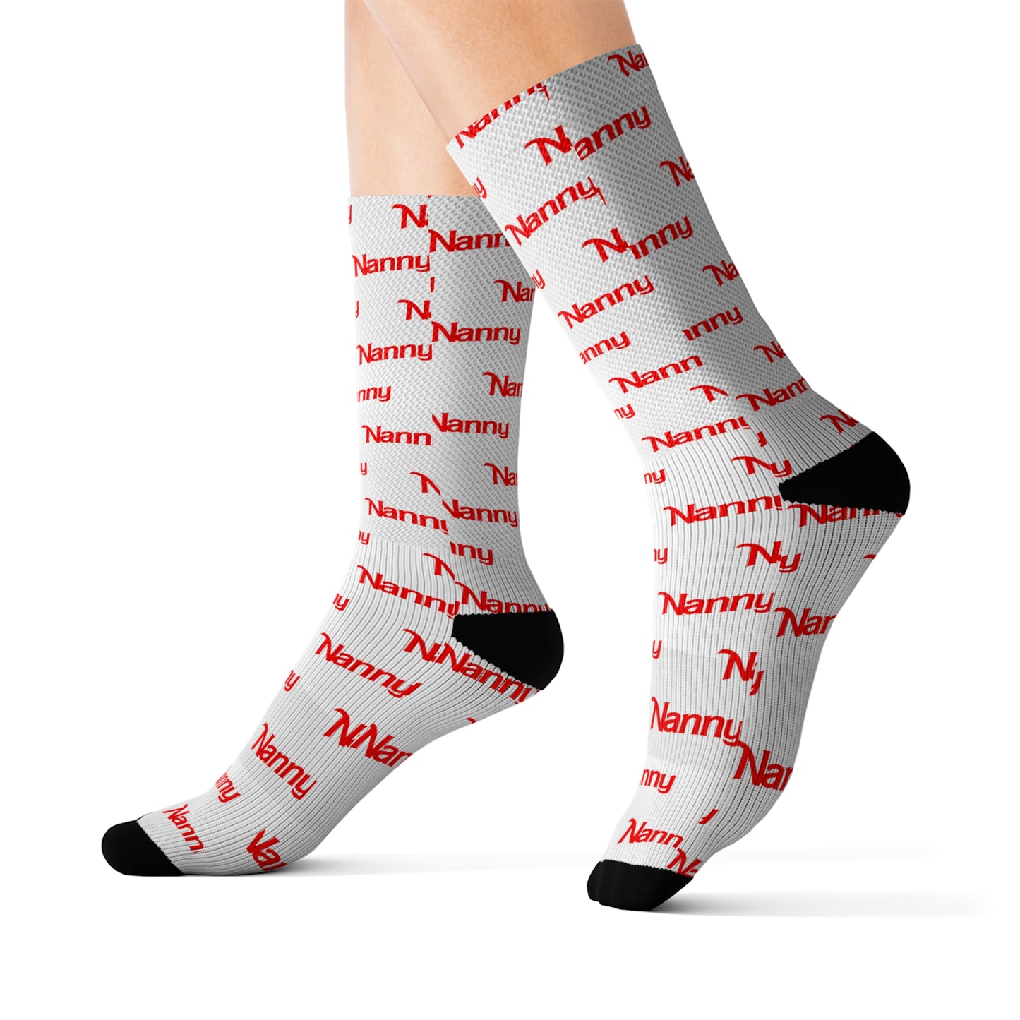 Nanny - Allover Print Socks - Red