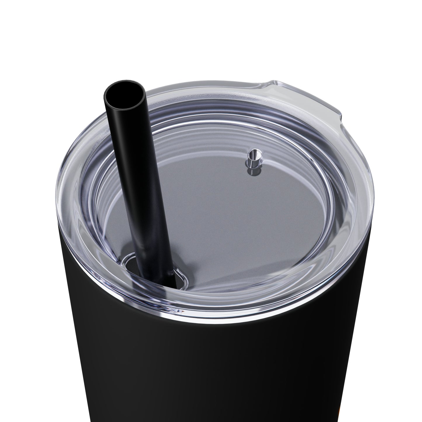 Beyond Blessed Nanny - Black - Skinny Tumbler with Straw, 20oz