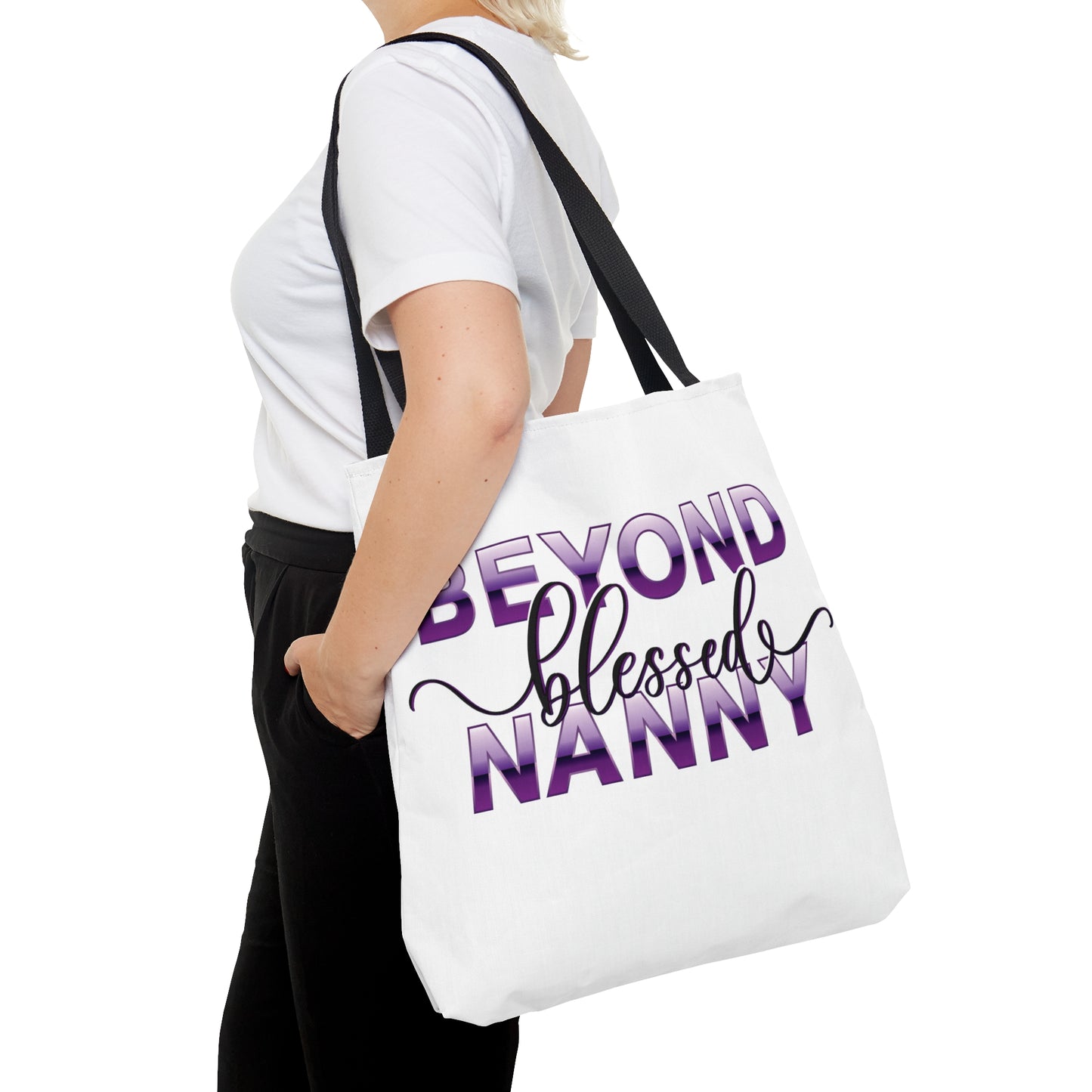 Beyond Blessed Nanny - Purple - Tote Bag (AOP)