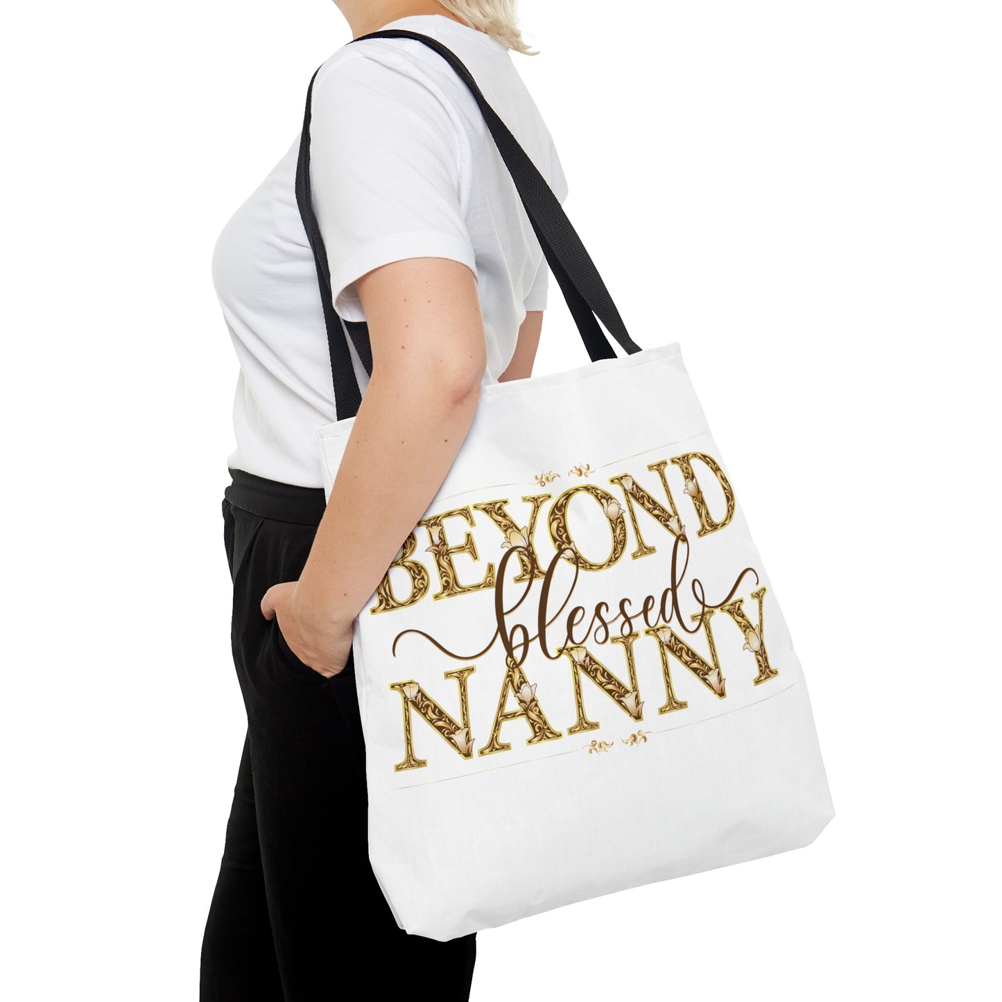 Beyond Blessed Nanny - Brown - Tote Bag (AOP)